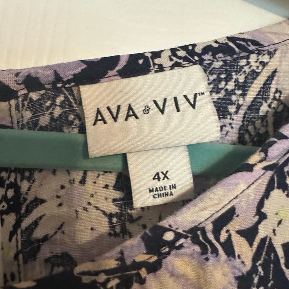 Ava & Viv | 4X | Navy Floral Dress - Picture 3 of 3